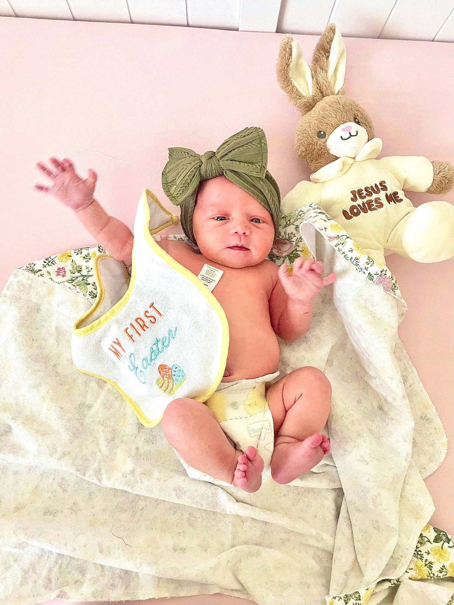 Clementine is registered to the contest to win money with this photo: baby, baby_products, baby_sleeping, baby_toddler_clothing, cap, child, comfort, costume_hat, diaper, event, fictional_character, fun, happy, hat, headwear, linens, peach, person, pink, room