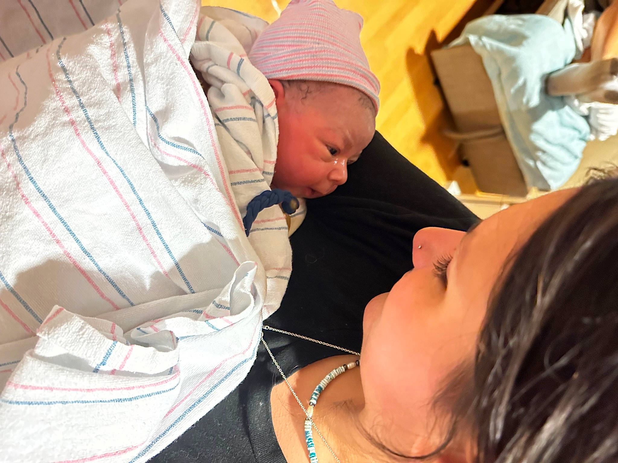 Macy is registered to the contest to win money with this photo: baby, child, comfort, earrings, event, eyelash, eyewear, fun, hat, jewellery, linens, nap, pattern, person, room, sitting, skin, sleep, toddler