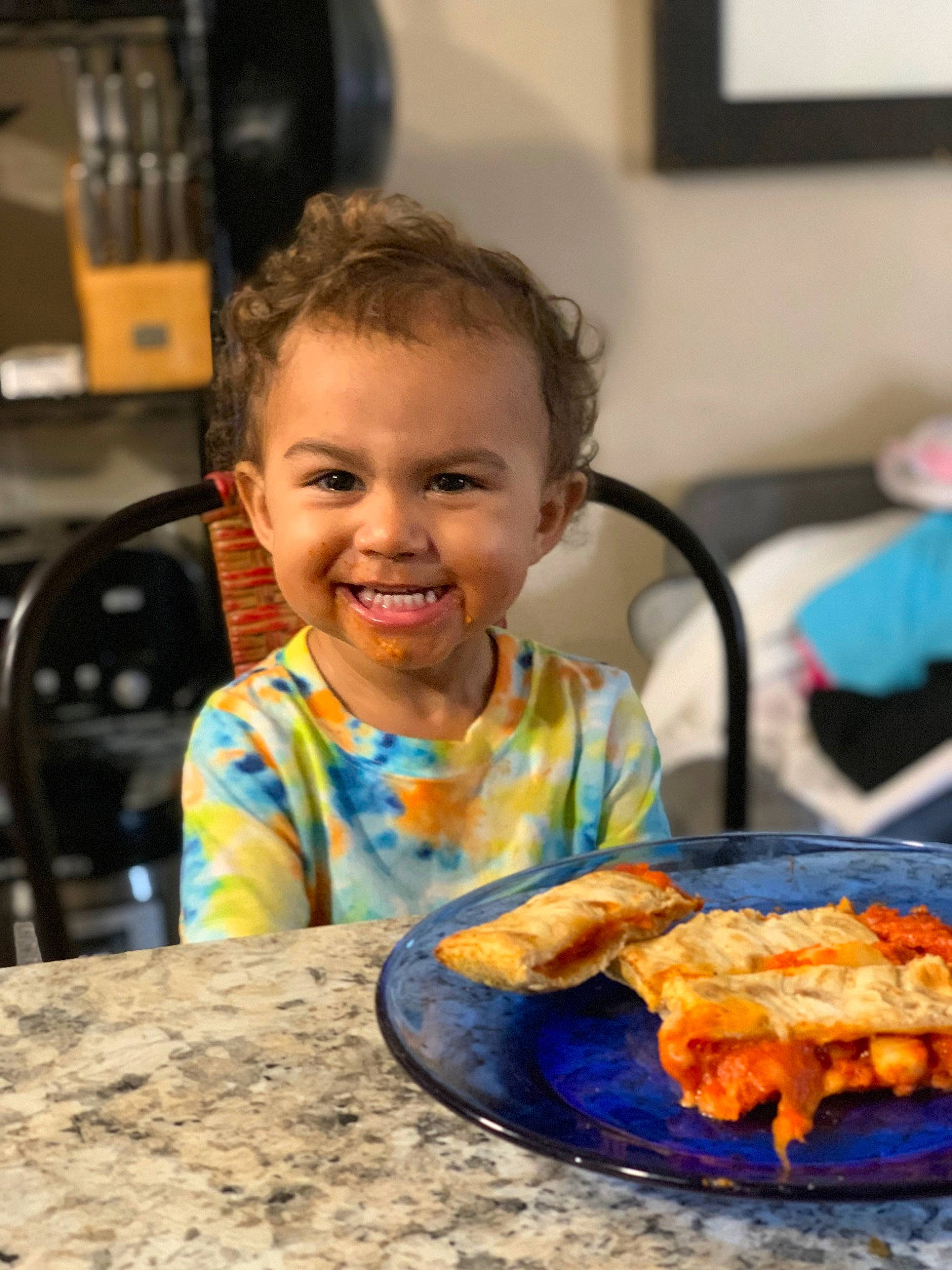 Dontae joined the competition — help win amazing prizes! chair, child, comfort_food, cooking, cuisine, dish, face, food, food_craving, fun, happy, ingredient, joy, person, picture_frame, plate, recipe, smile, t_shirt, table