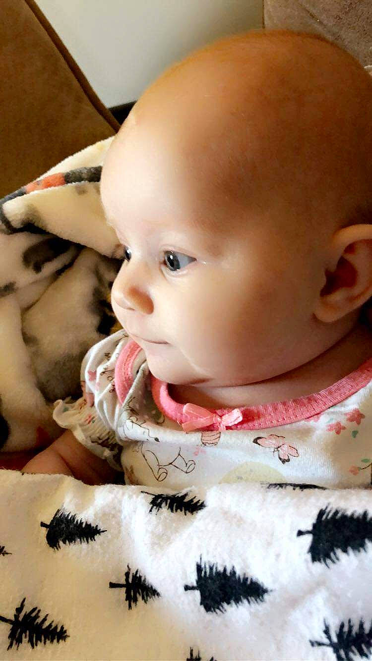 Adalynn is registered to the contest to win money with this photo: baby, baby_toddler_clothing, cheek, child, chin, comfort, dress, eye, eyebrow, eyelash, human_body, iris, lip, mouth, nose, person, pink, skin, sleeve, textile