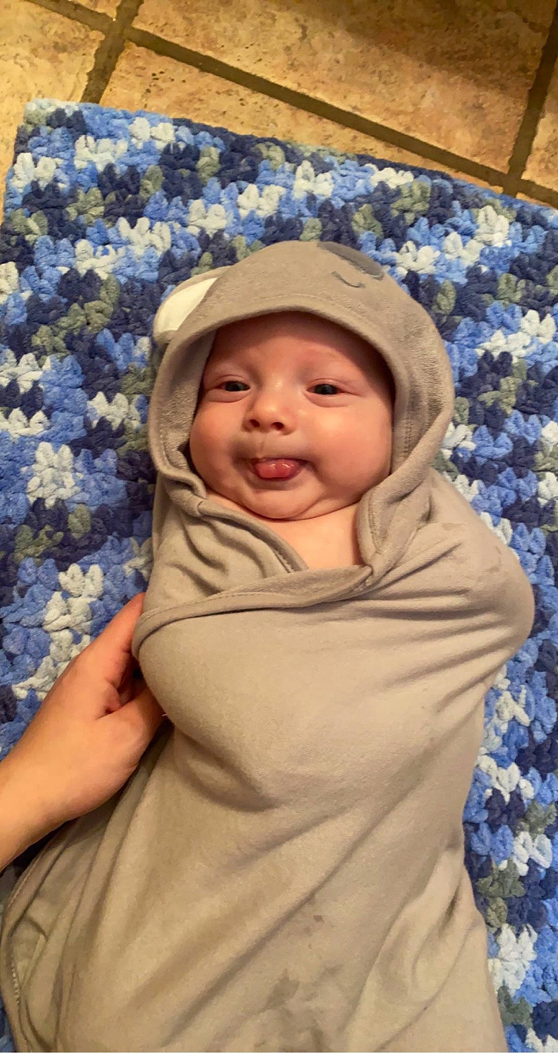 Winston joined the competition — help win amazing prizes! azure, baby, baby_toddler_clothing, blue, cap, cheek, child, electric_blue, eye, face, happy, headwear, linens, pattern, people_in_nature, person, purple, skin, sleeve, smile