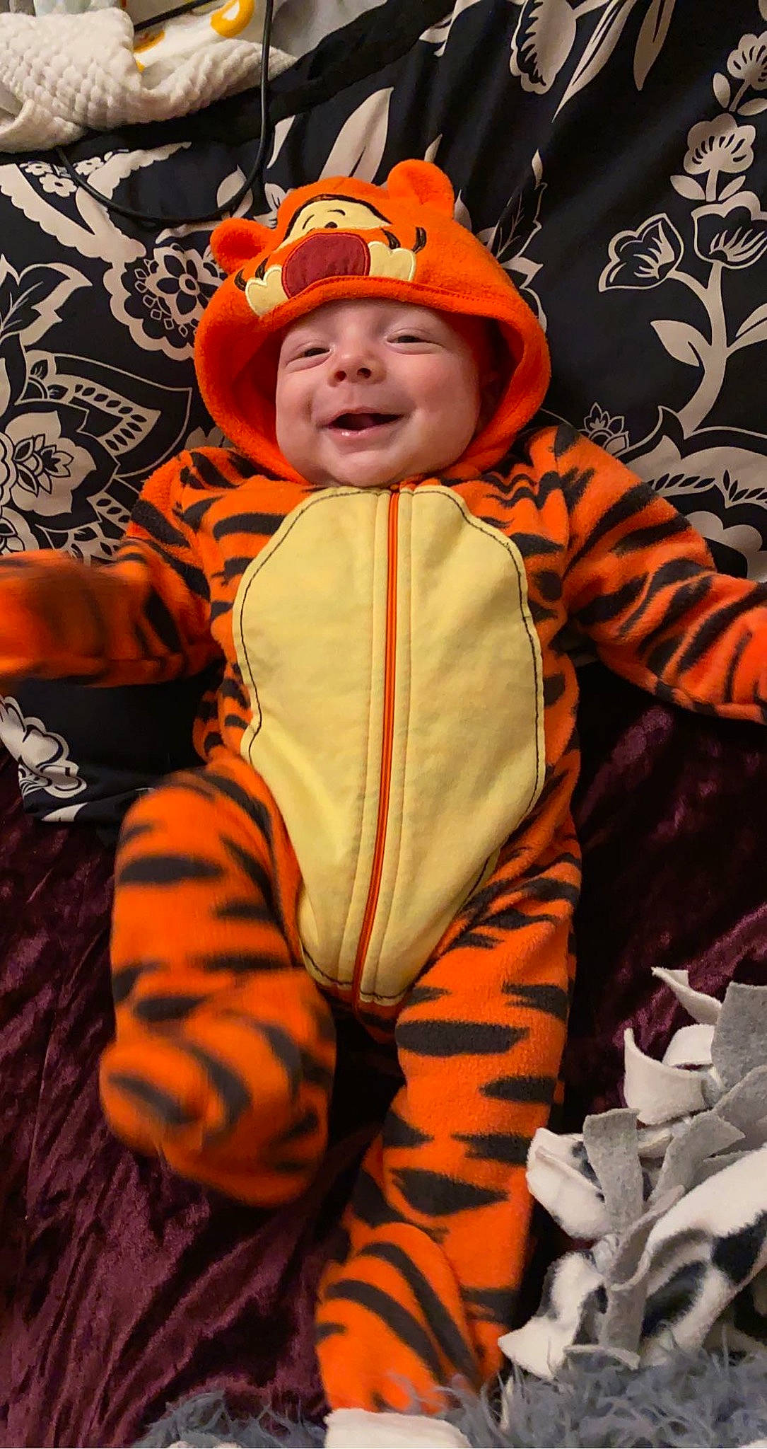 Winston joined the competition — help win amazing prizes! art, baby, baby_toddler_clothing, child, eye, face, facial_expression, fun, fur, happy, headgear, headwear, leaf, orange, people, person, room, sleeve, smile, toddler