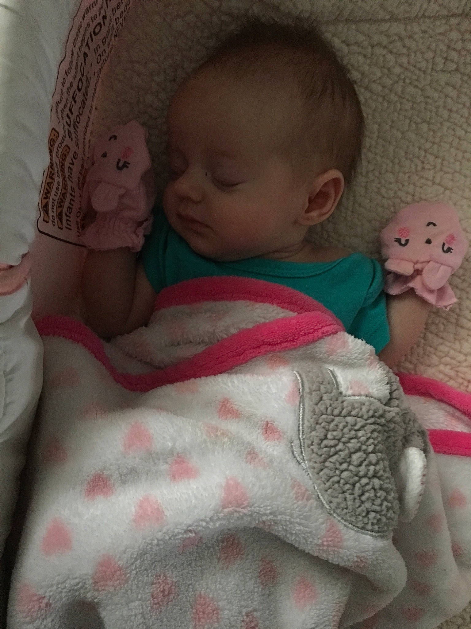 Paige joined the competition — help win amazing prizes! baby_products, bedtime, blanket, cheek, child, infant, iris, knitting, material, nap, nose, person, pink, product, skin, sleep, stuffed_toy, textile, toddler, toy