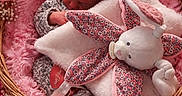 Shanna a rejoint le concours — aidez-le/la à gagner de superbes lots ! baby, baby_bedding, basket, close_up, cozy, cute, decorative, floral_pattern, flowers, infant, newborn, peaceful, pink, plush_toy, portrait, resting, ribbon, roses, sleeping, soft_fabric