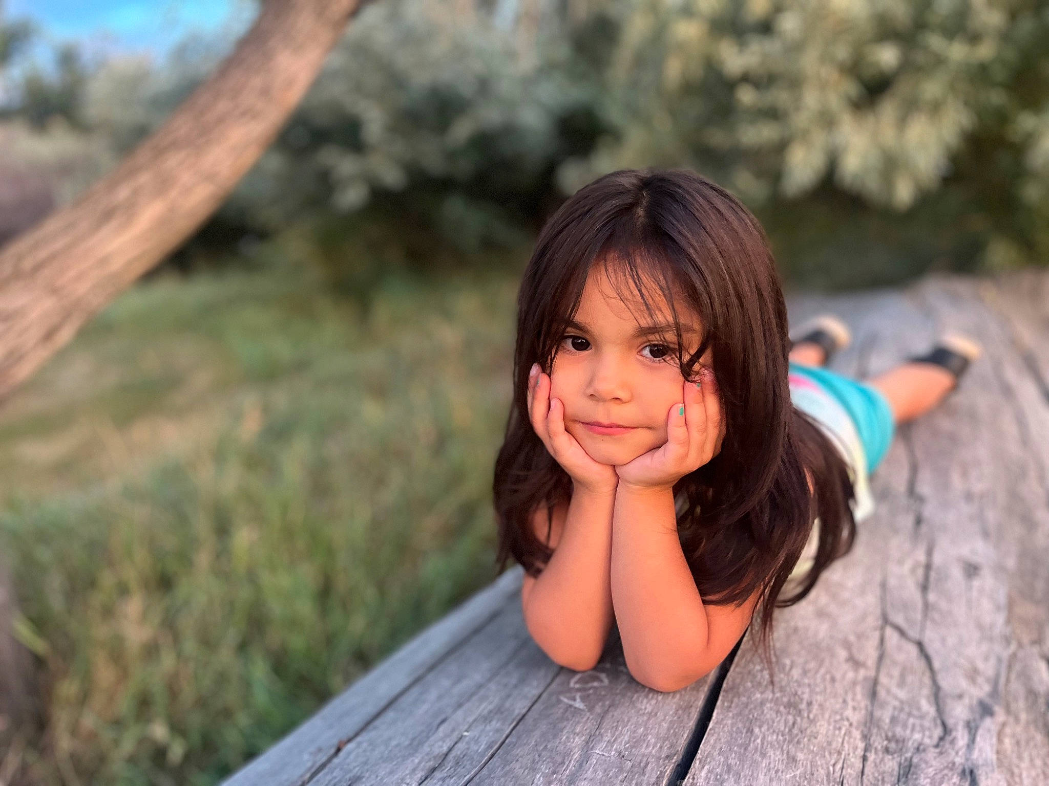 Johnny-leigh joined the competition — help win amazing prizes! bangs, beauty, black_hair, brown_hair, fawn, flash_photography, grass, happy, human_leg, layered_hair, leisure, long_hair, people_in_nature, person, plant, sitting, skin, smile, thigh, tree