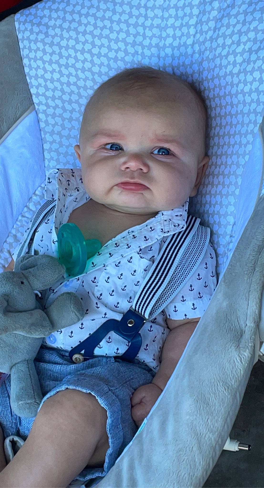Jessie joined the competition — help win amazing prizes! arm, azure, baby, baby_products, baby_safety, baby_toddler_clothing, chair, cheek, child, comfort, electric_blue, happy, iris, linens, pattern, person, sitting, skin, sleeve, textile