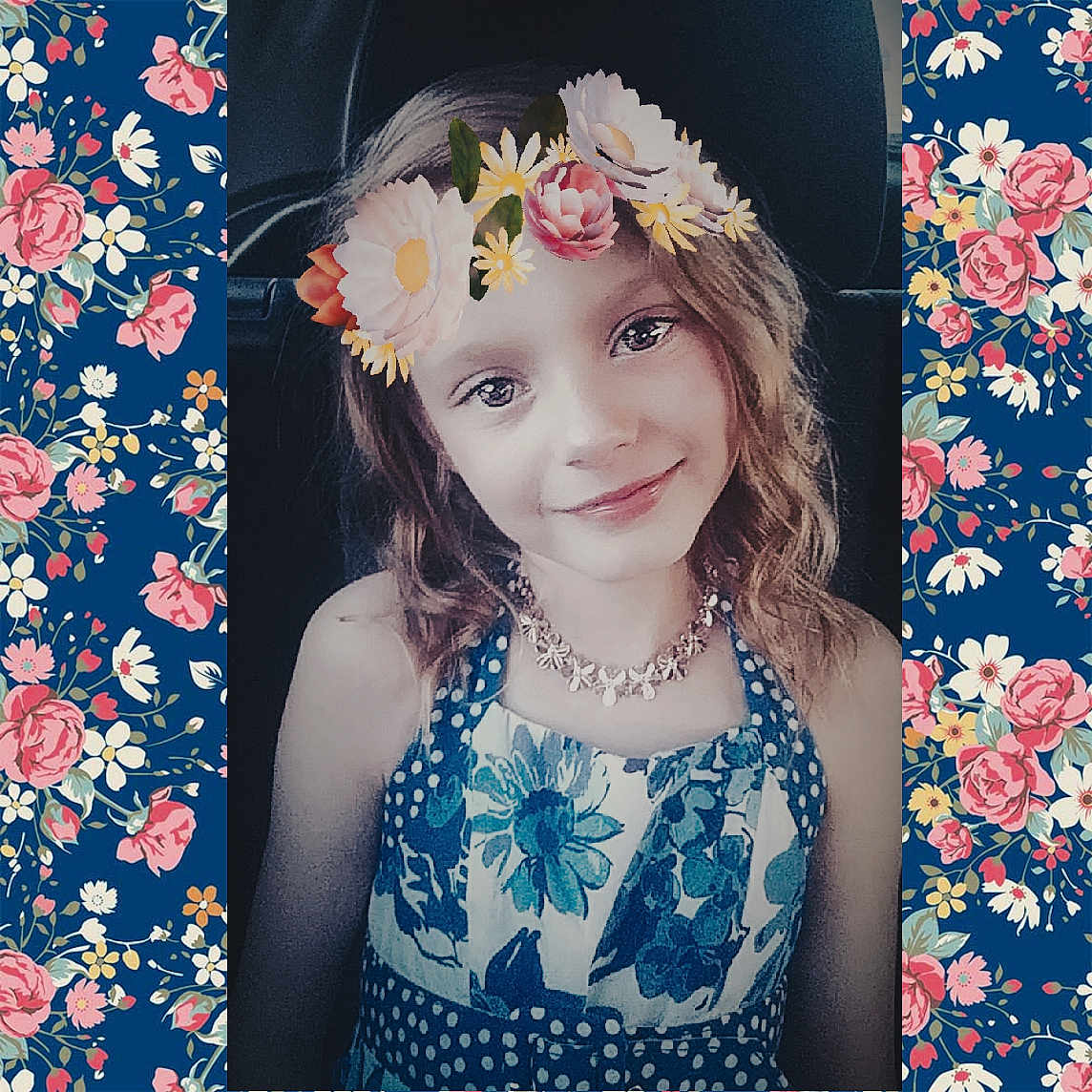 Shayna joined the competition — help win amazing prizes! crown, design, fashion_accessory, flower, girl, hair_accessory, happiness, headband, headgear, headpiece, joy, pattern, person, smile, textile, toddler