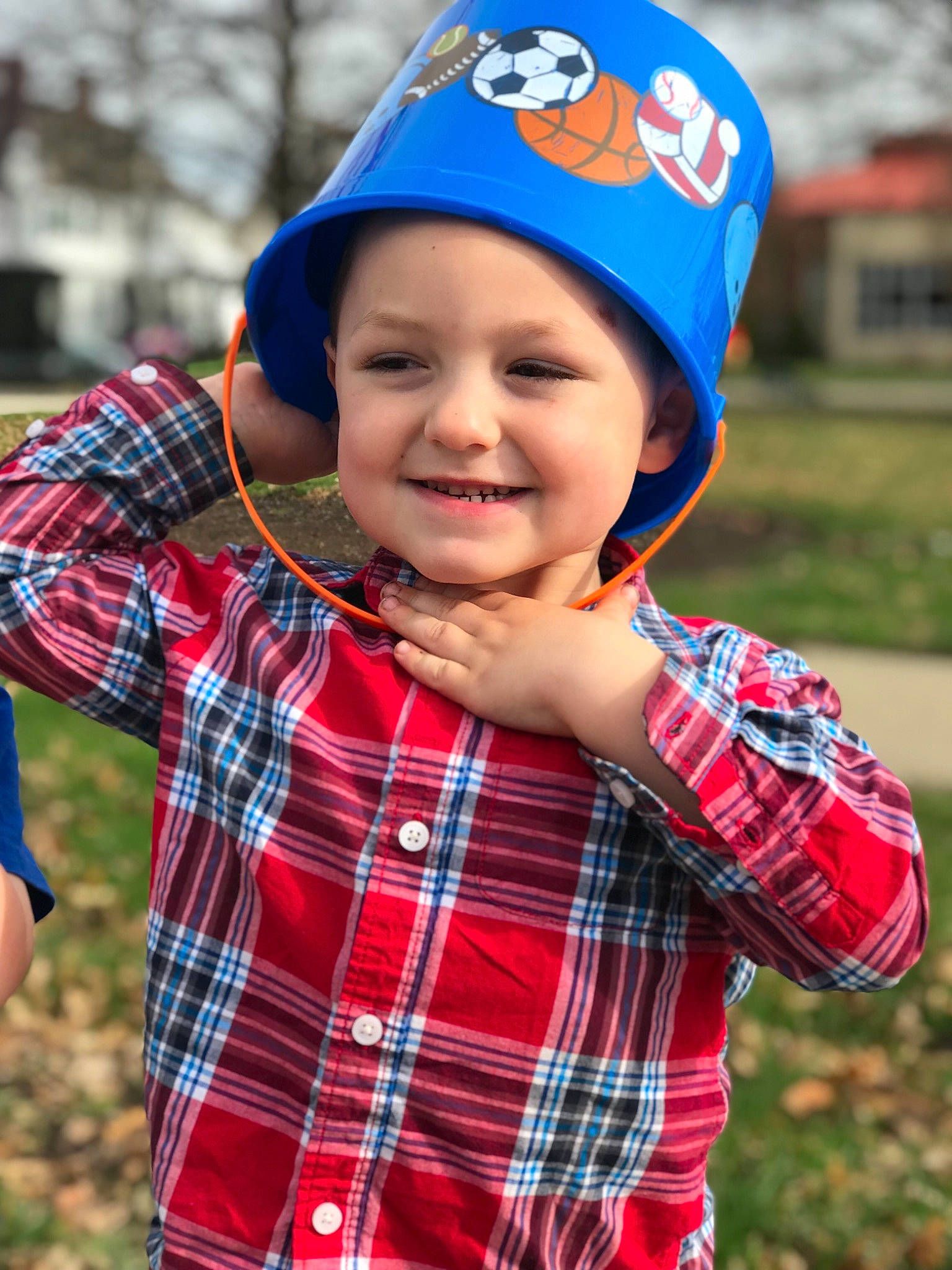 Bentley joined the competition — help win amazing prizes! baseball_cap, beanie, bonnet, cap, child, clothing, design, electric_blue, fashion_accessory, fun, happy, hat, headgear, joy, knit_cap, pattern, person, plaid, smile, tartan