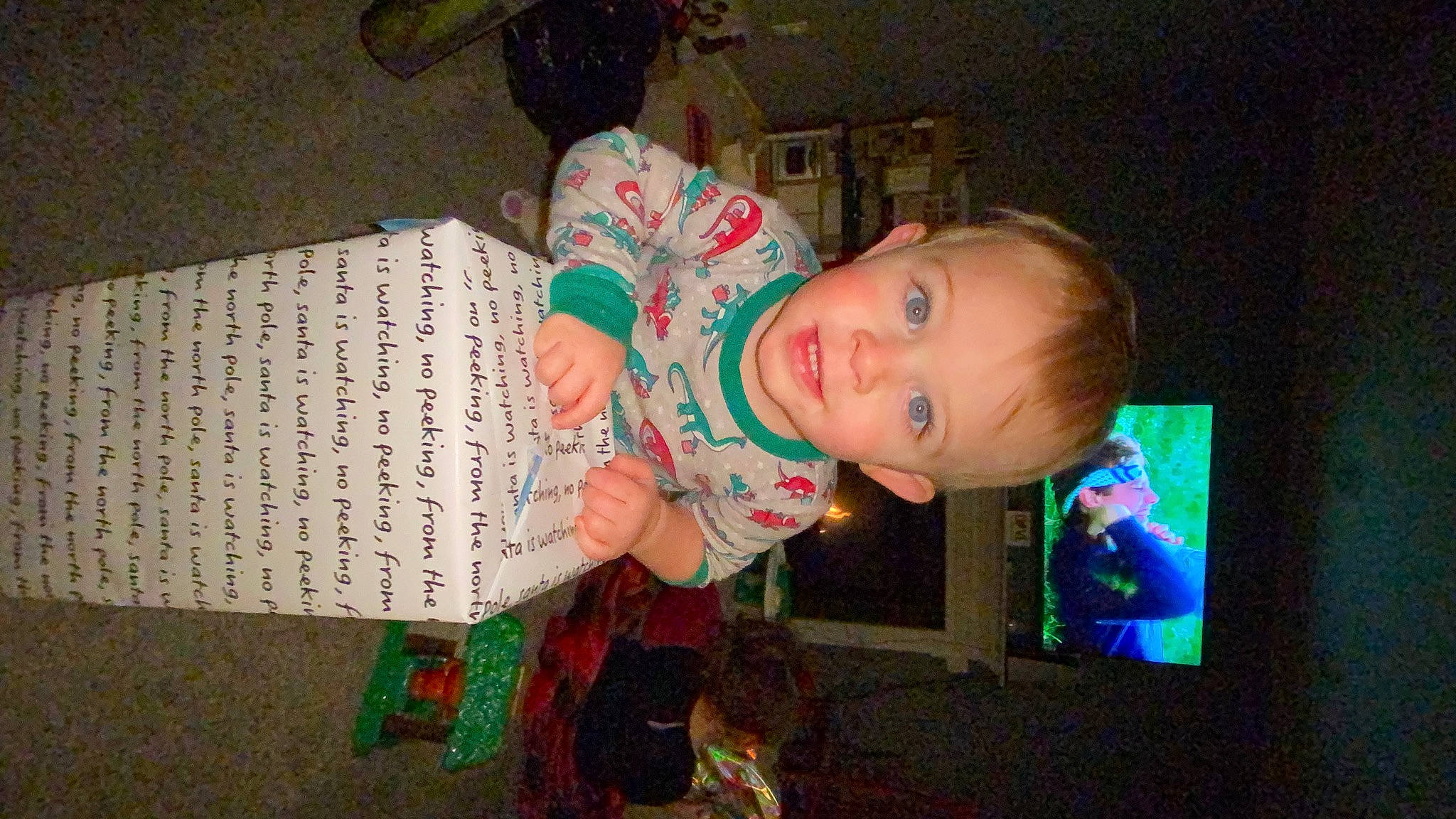 Declan is registered to the contest to win money with this photo: baby, baby_toddler_clothing, cheek, child, event, fun, happy, holiday, pattern, person, room, sitting, skin, textile, toddler