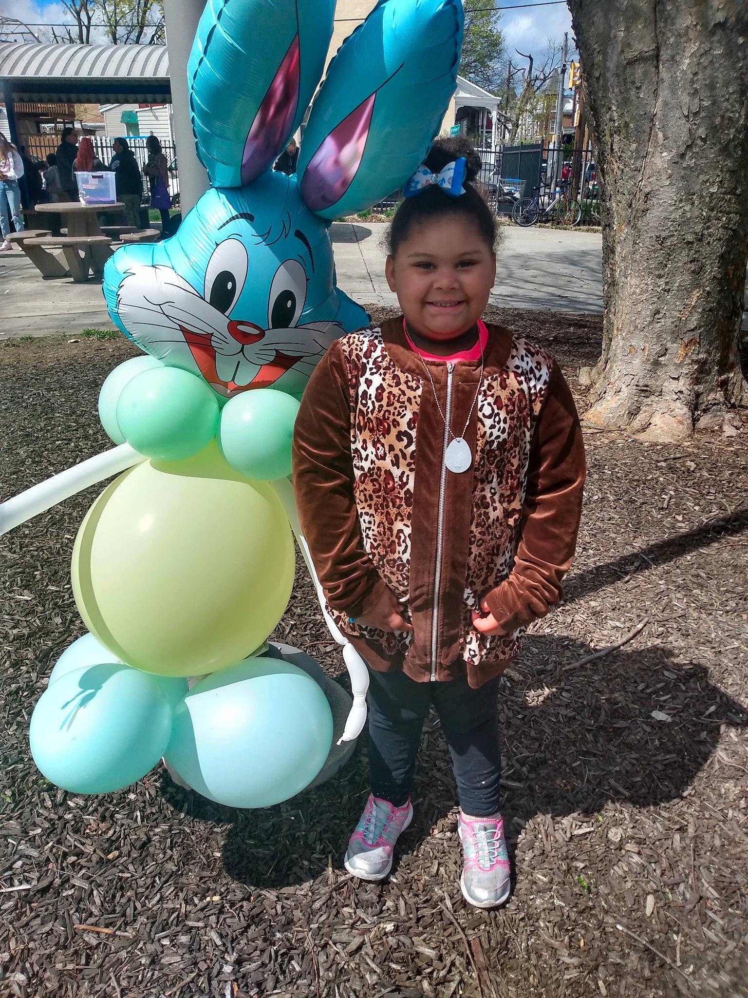 Janiyah joined the competition — help win amazing prizes! balloon, blue, community, easter_bunny, event, fun, happy, human, joy, leisure, mammal, party_supply, person, pink, rabbit, rabbits_and_hares, recreation, smile, spring, toddler