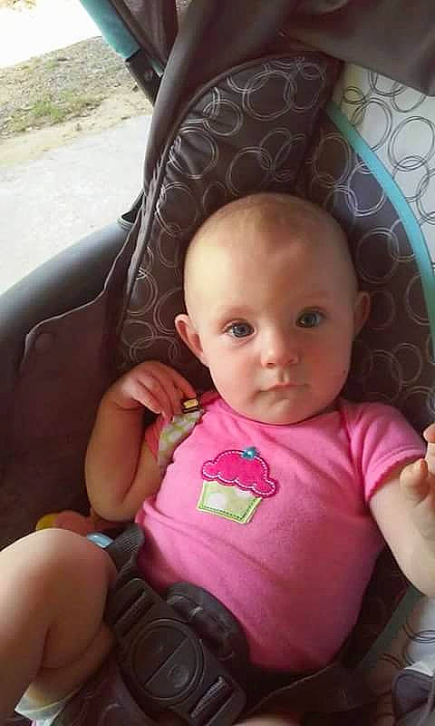 Kyleigh joined the competition — help win amazing prizes! baby, baby_carriage, baby_products, car_seat, cheek, child, ear, face, fun, head, lip, mouth, nose, person, pink, product, sitting, skin, smile, toddler