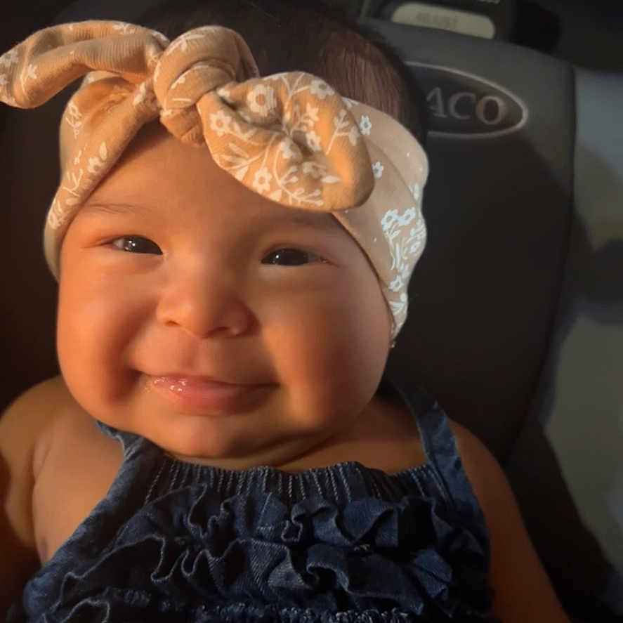 Xitali is registered to the contest to win money with this photo: accessories, baby, beanie, bodypart, bonnet, cap, clothing, dress, face, finger, hand, happy, hat, head, headband, newborn, person, photography, portrait, smile