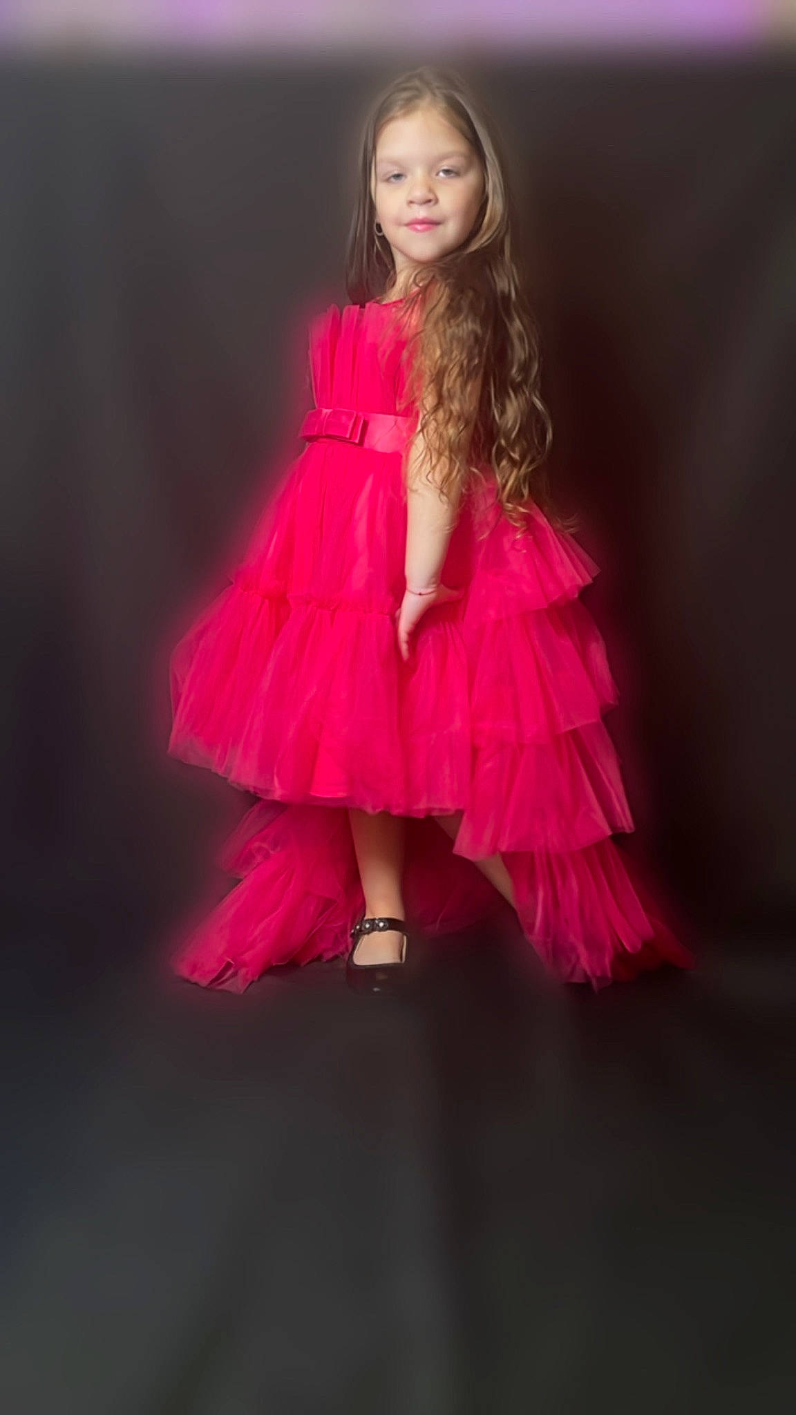 Meilani joined the competition — help win amazing prizes! cocktail_dress, day_dress, dress, embellishment, entertainment, event, face, fashion_design, fashion_model, flash_photography, formal_wear, gown, hair, magenta, one_piece_garment, pattern, peach, person, pink, ruffle