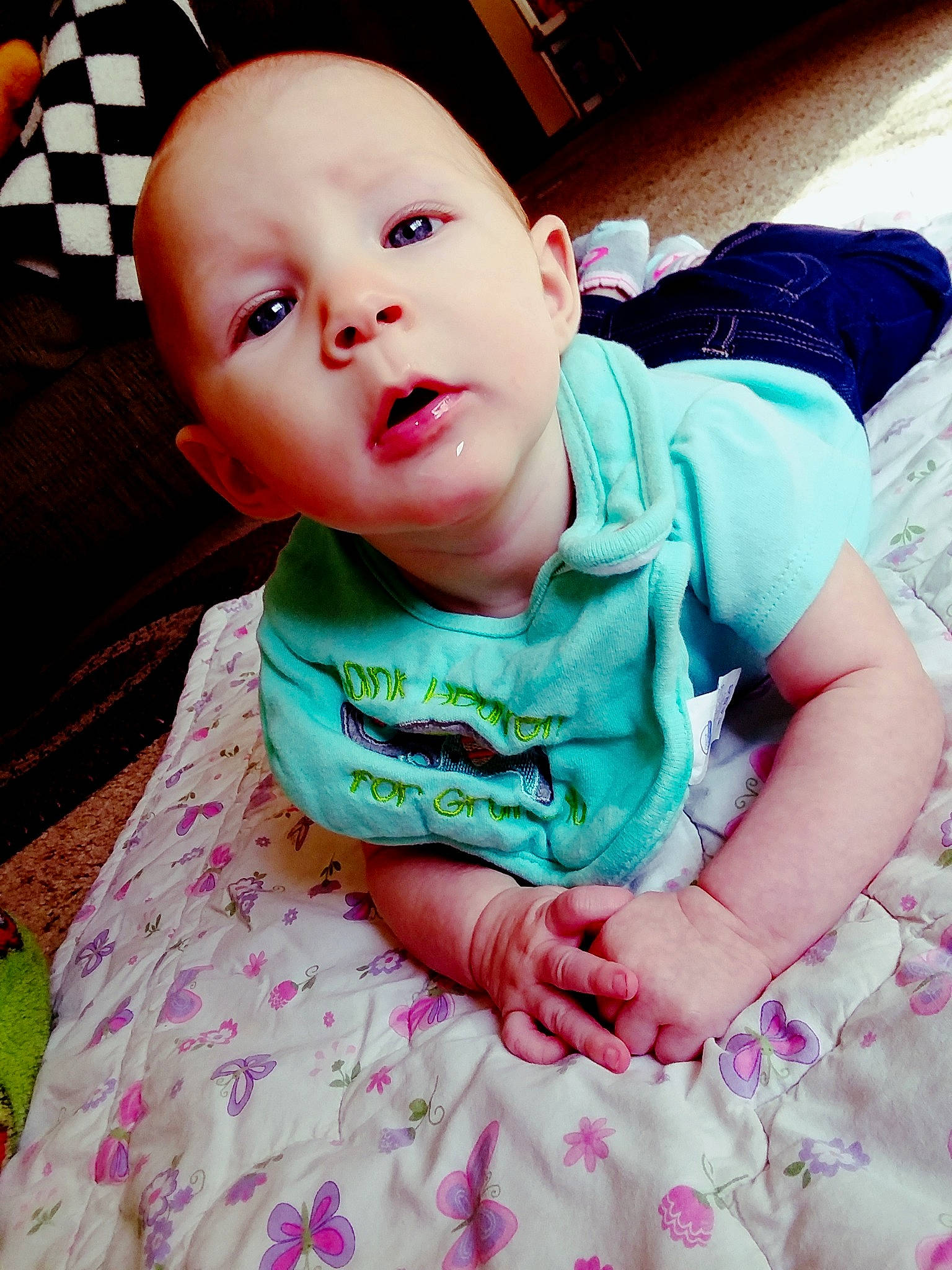 Pamela is registered to the contest to win money with this photo: beauty, cheek, child, cool, day, eye, face, fun, girl, head, human_hair_color, infant, mouth, nose, person, pink, product, skin, smile, textile