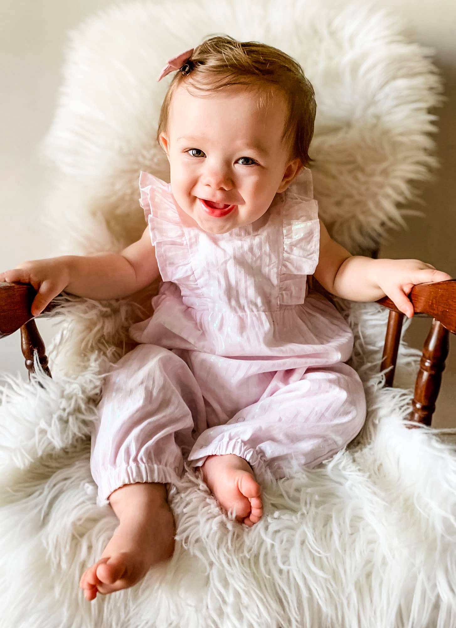 Belle joined the competition — help win amazing prizes! baby, child, child_model, costume, dress, fur, joy, long_hair, outerwear, person, photo_shoot, pink, product, sitting, skin, toddler, white