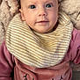 Alma participe au concours pour gagner de l'argent avec cette photo : baby, infant, face, bib, pink_clothing, cat_design, blanket, soft_texture, curious_expression, closeup, human, cute, child, indoors, portrait, young, smiling, warm, cozy, lying_down