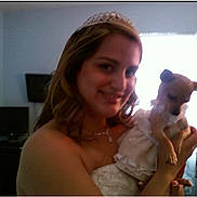 Gucci joined the competition — help win amazing prizes! woman, bride, wedding, dog, small_dog, tiara, dress, white_dress, indoor, smile, holding, pet, cute, person, people, window, light, celebration, happy, portrait