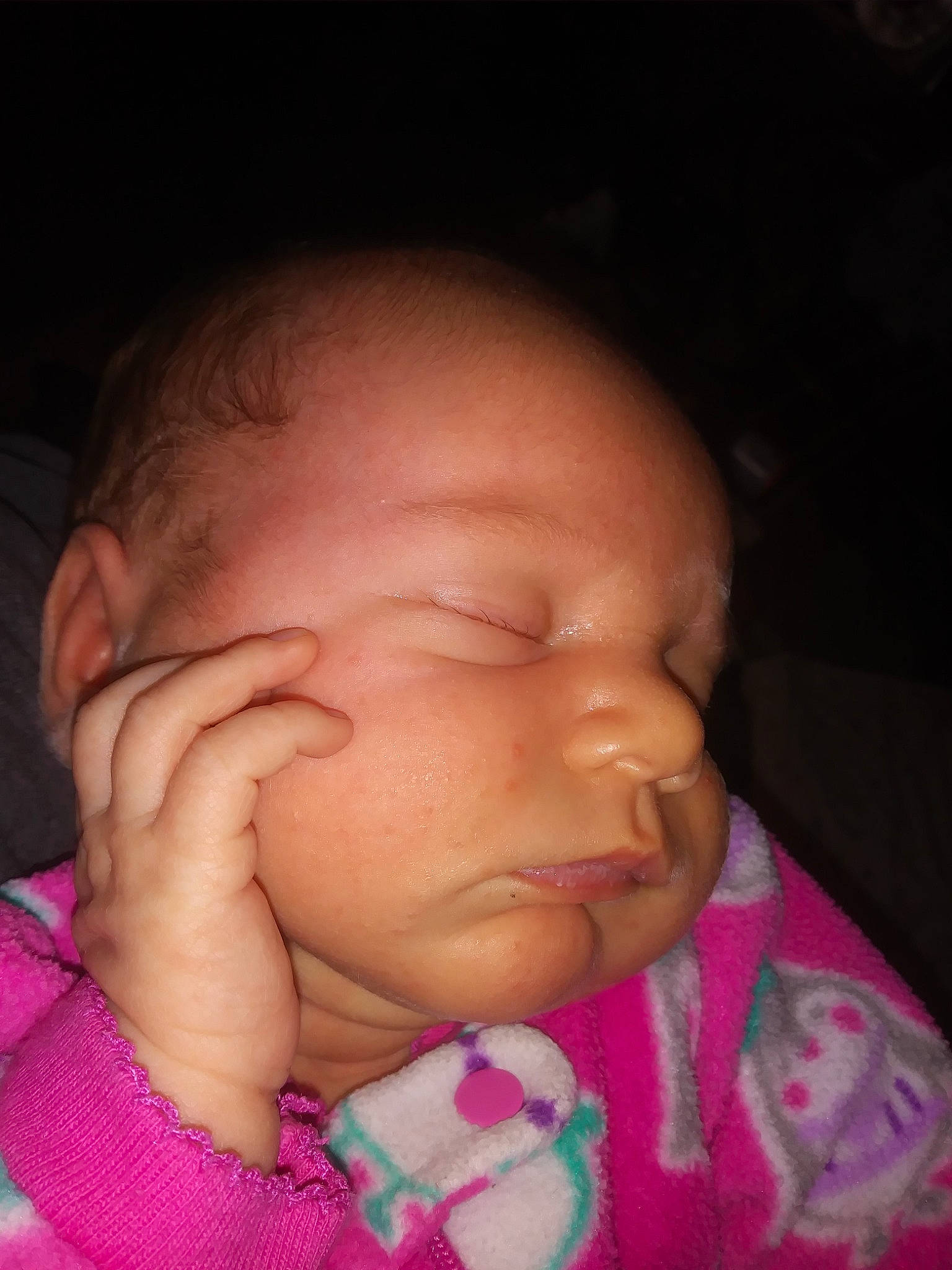 Jamilah Ryatt is registered to the contest to win money with this photo: cheek, child, chin, close_up, ear, eye, eyebrow, face, finger, forehead, girl, hand, head, infant, lip, mouth, nose, person, skin, sleep