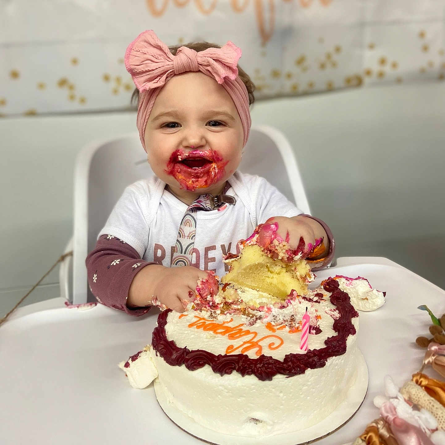 Rhaella is registered to the contest to win money with this photo: baby, birthdaycake, birthdayparty, cake, cream, dessert, face, food, foodpresentation, fun, happy, head, icing, party, people, person, photography, portrait, sitting, sweets