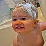 Dayvenn participe au concours pour gagner de l'argent avec cette photo : toddler, bath, soap, foam, child, smile, water, bathtub, cute, skin, happy, indoors, shower, cleaning, head, face, ears, baby, playful, personal_care