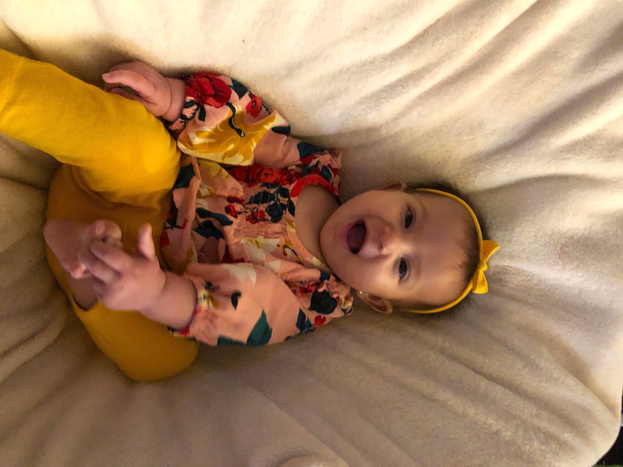 Madilyn joined the competition — help win amazing prizes! abdomen, baby, baby_toddler_clothing, child, comfort, happy, human, nail, orange, person, stomach, toddler, yellow