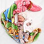 Rosalia participe au concours pour gagner de l'argent avec cette photo : newborn, baby, blanket, winnie_the_pooh, plush_toy, sleeping, hat, soft_toy, infant, cute, pink, blue, green, brown, white, clothing, portrait, peaceful, resting, child