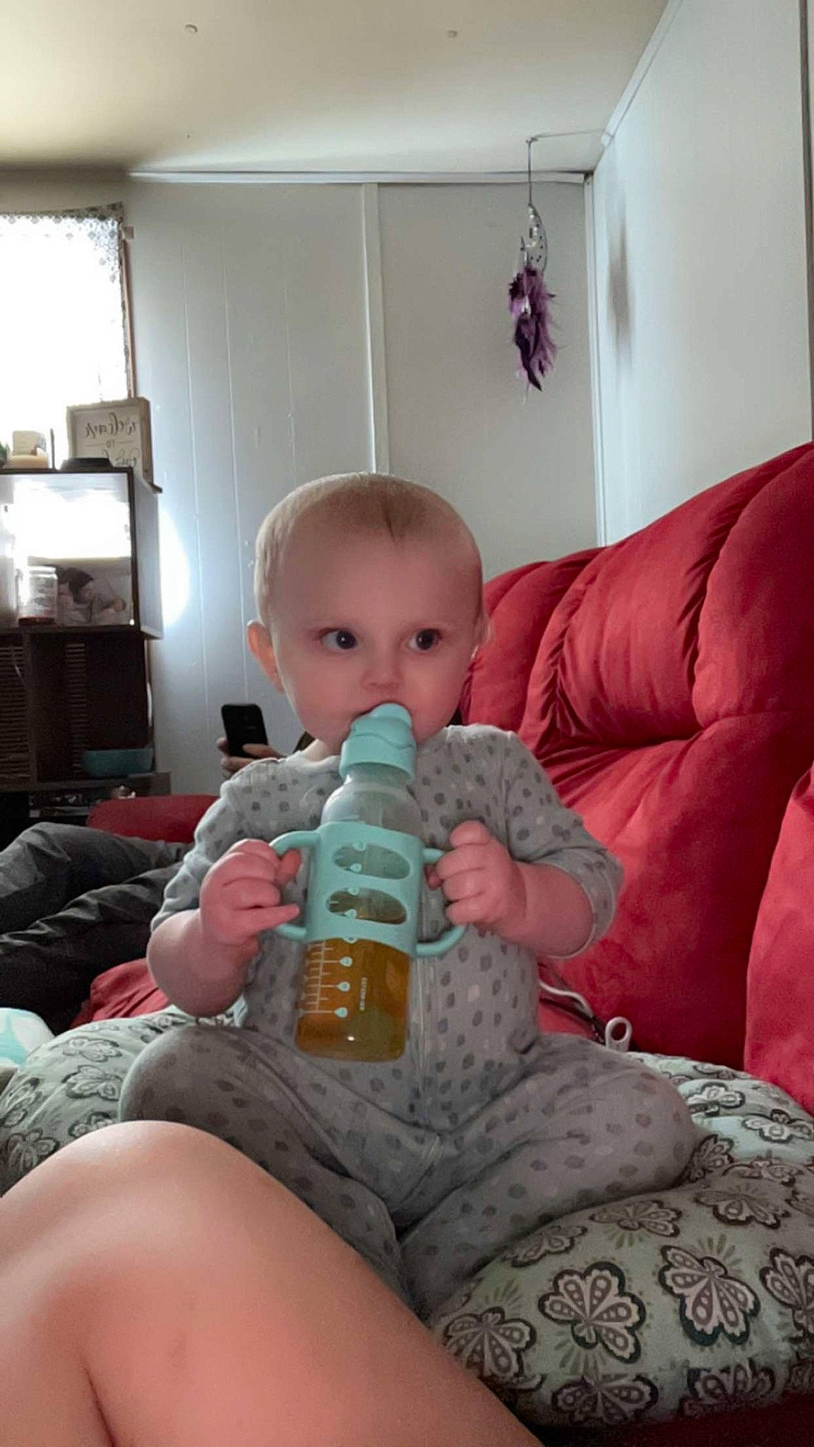 Daniel joined the competition — help win amazing prizes! arm, baby, baby_bottle, bottle, child, comfort, drinkware, finger, flooring, human_leg, knee, lap, leg, mouth, person, plastic_bottle, skin, thigh, thumb, toddler