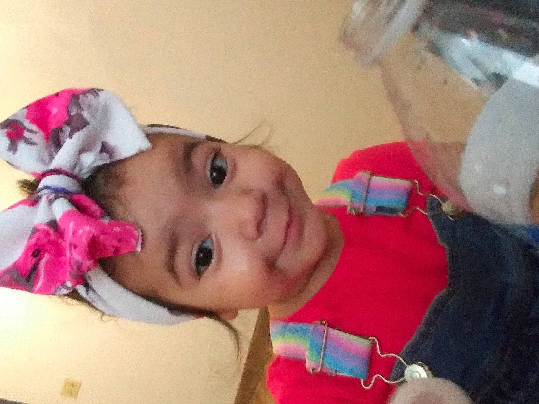 Analiyah joined the competition — help win amazing prizes! baby, cheek, child, ear, face, happy, head, headgear, headwear, joy, lip, mouth, nose, person, pink, selfie, skin, smile, toddler