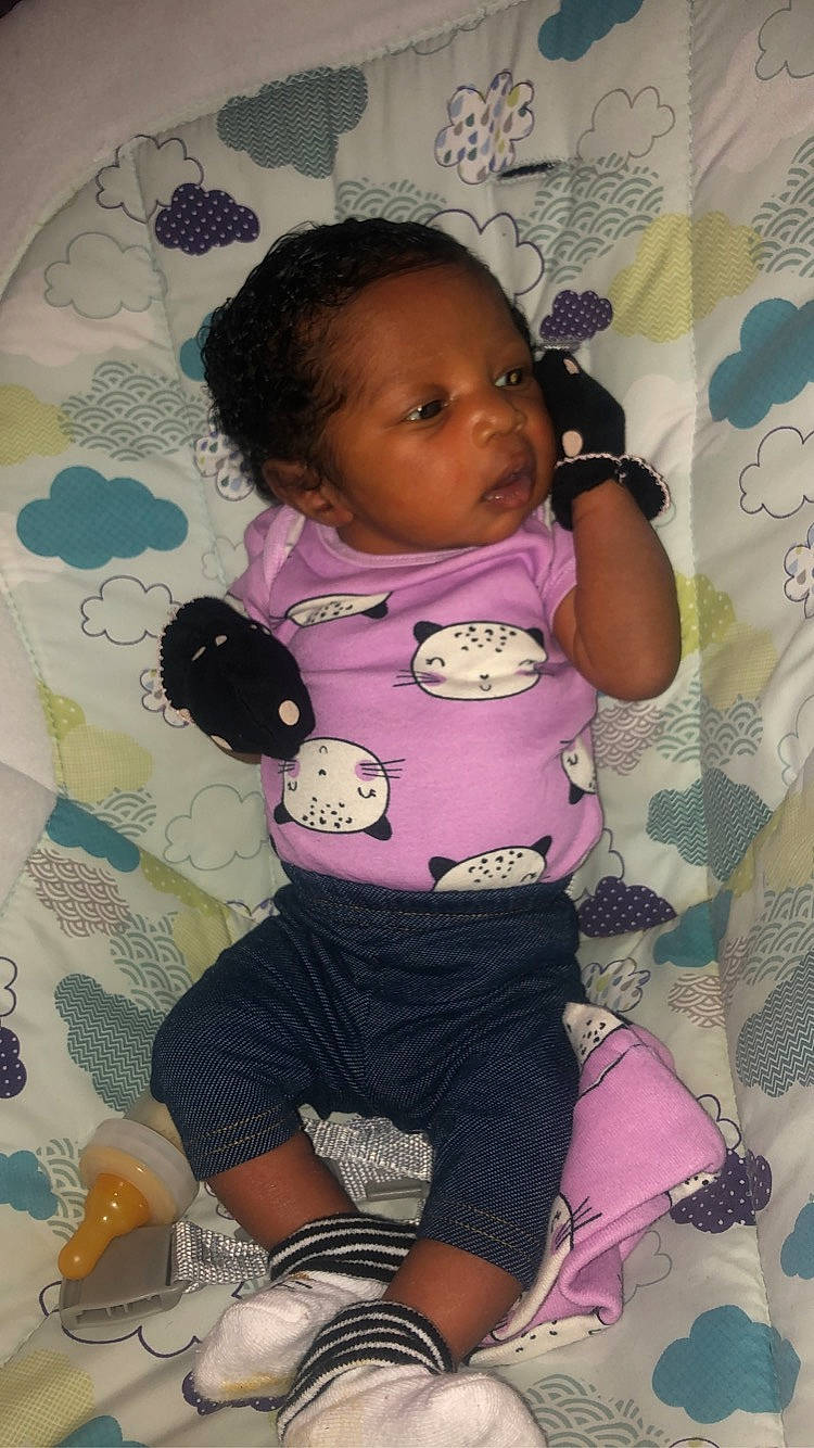 Damoni joined the competition — help win amazing prizes! baby, baby_products, baby_toddler_clothing, baby_toys, child, linens, pattern, person, pink, polka_dot, toddler, wallpaper