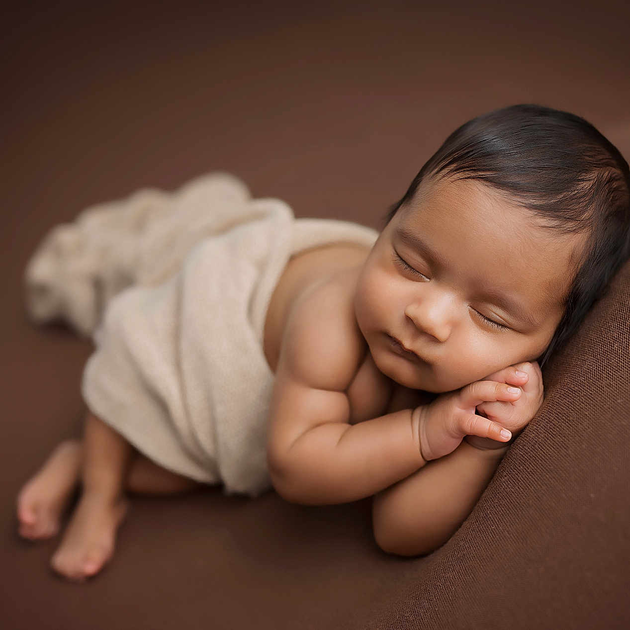 Taarak Ram joined the competition — help win amazing prizes! baby, blanket, brown_background, child, closeup, cozy, cute, face, hands, infant, newborn, peaceful, portrait, relaxing, resting, skin, sleeping, soft_lighting, toddler, wrapped