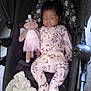 Lia Kalanie Rosalez is registered to the contest to win money with this photo: baby, sleeping, stroller, doll, blanket, floral_onesie, child, soft_toy, comfort, peaceful, infant, cute, resting, indoors, person, fabric, head, clothing, footed_pajamas, toy