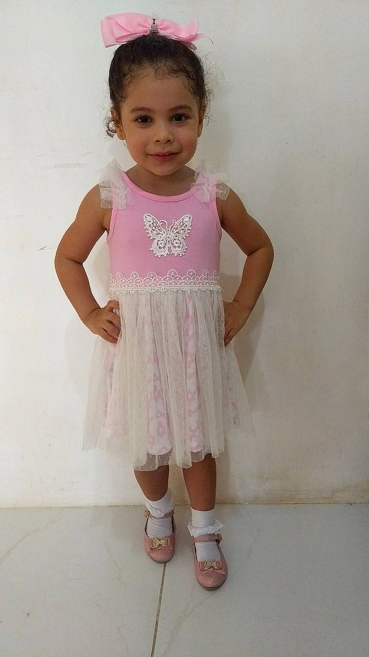 Isadora joined the competition — help win amazing prizes! abdomen, child, child_model, dance_dress, girl, pattern, person, pink, shoe, skin, standing, textile, toddler, trunk