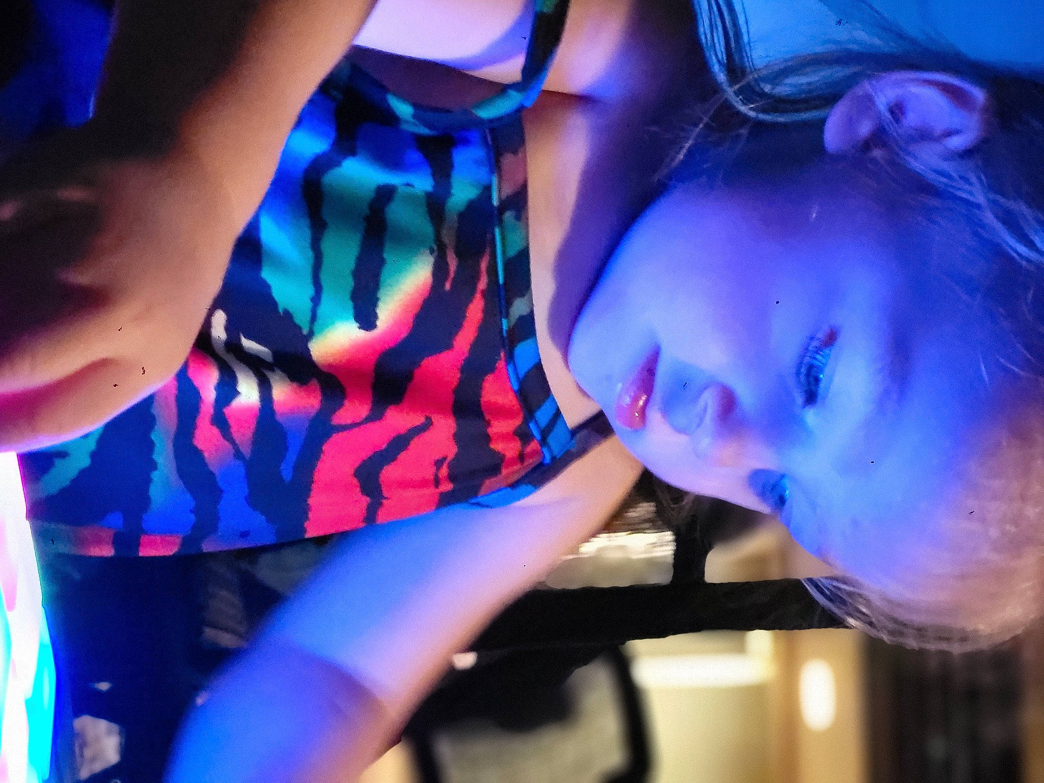 Aspen-marie is registered to the contest to win money with this photo: azure, black, black_hair, blue, elbow, electric_blue, entertainment, event, eyelash, flash_photography, fun, gesture, magenta, mouth, performance_art, performing_arts, person, plant, purple, water