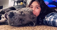 Kiowa joined the competition — help win amazing prizes! animal, architecture, building, cabinet, canine, couch, dog, face, furniture, head, indoors, lady, livingroom, person, pet, photography, portrait, puppy, room, selfie