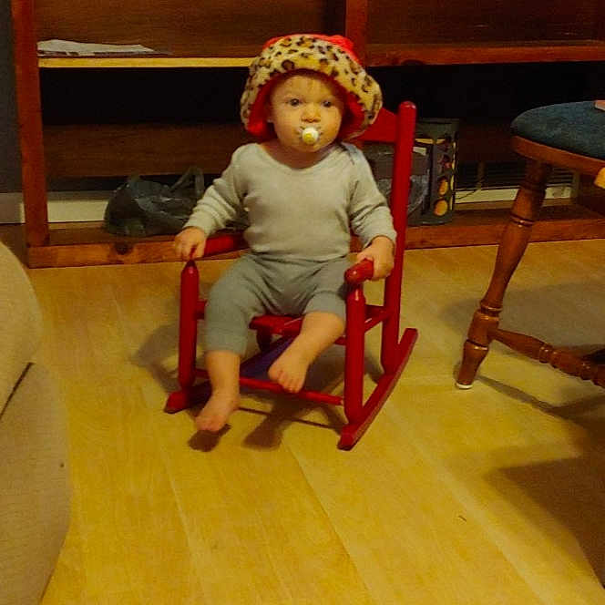 Brantlee joined the competition — help win amazing prizes! chair, child, floor, flooring, fun, furniture, hardwood, person, play, product, sitting, table, toddler, toy, wood, wood_flooring