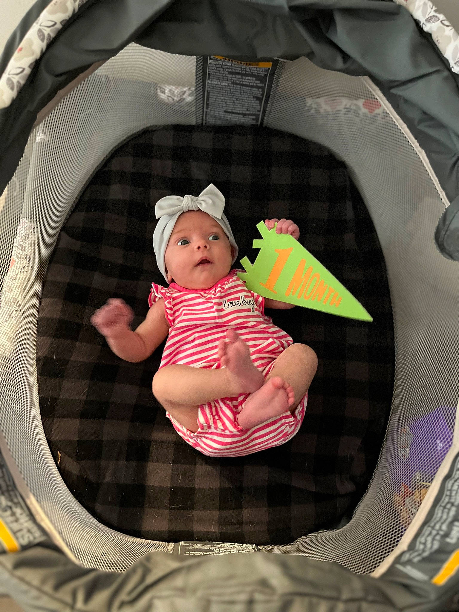 Holly joined the competition — help win amazing prizes! baby, baby_products, baby_safety, baby_sleeping, baby_toddler_clothing, bag, child, circle, comfort, fashion_accessory, fun, head, headwear, linens, pattern, person, product, recreation, sitting, sleeve