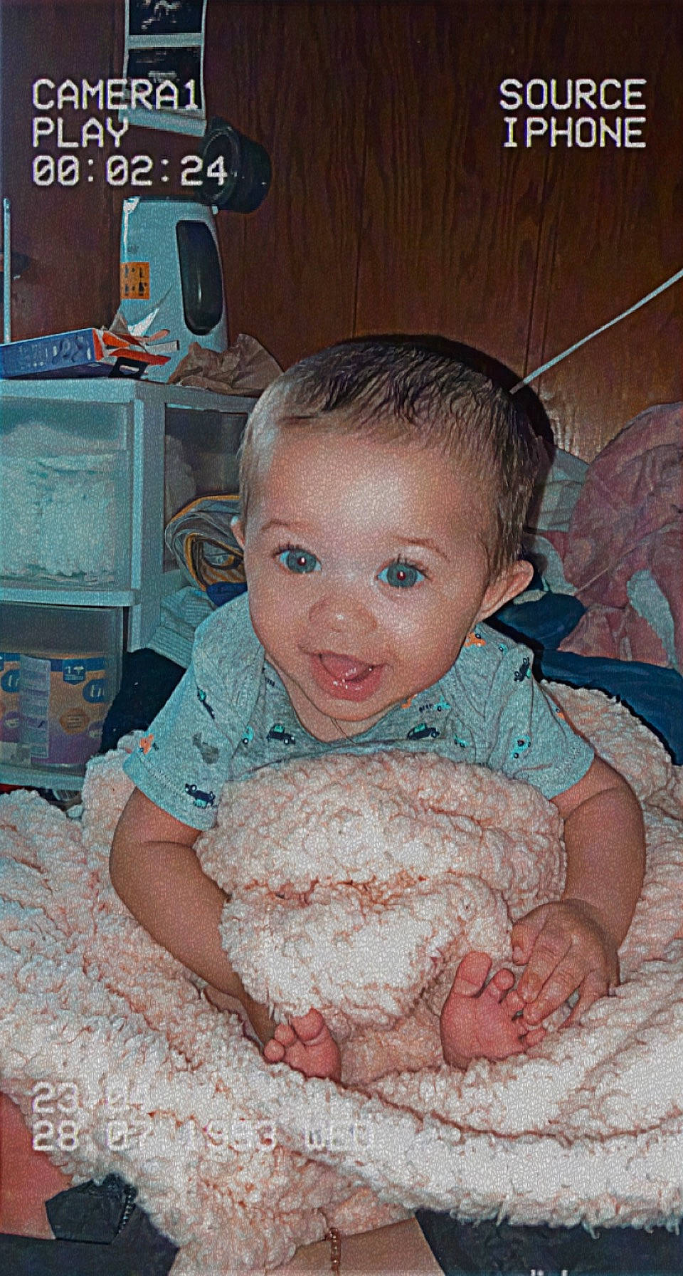 Davon joined the competition — help win amazing prizes! baby, baby_toddler_clothing, cheek, child, chin, comfort, eye, hairstyle, happy, head, home_appliance, iris, linens, mouth, person, room, sitting, skin, smile, television