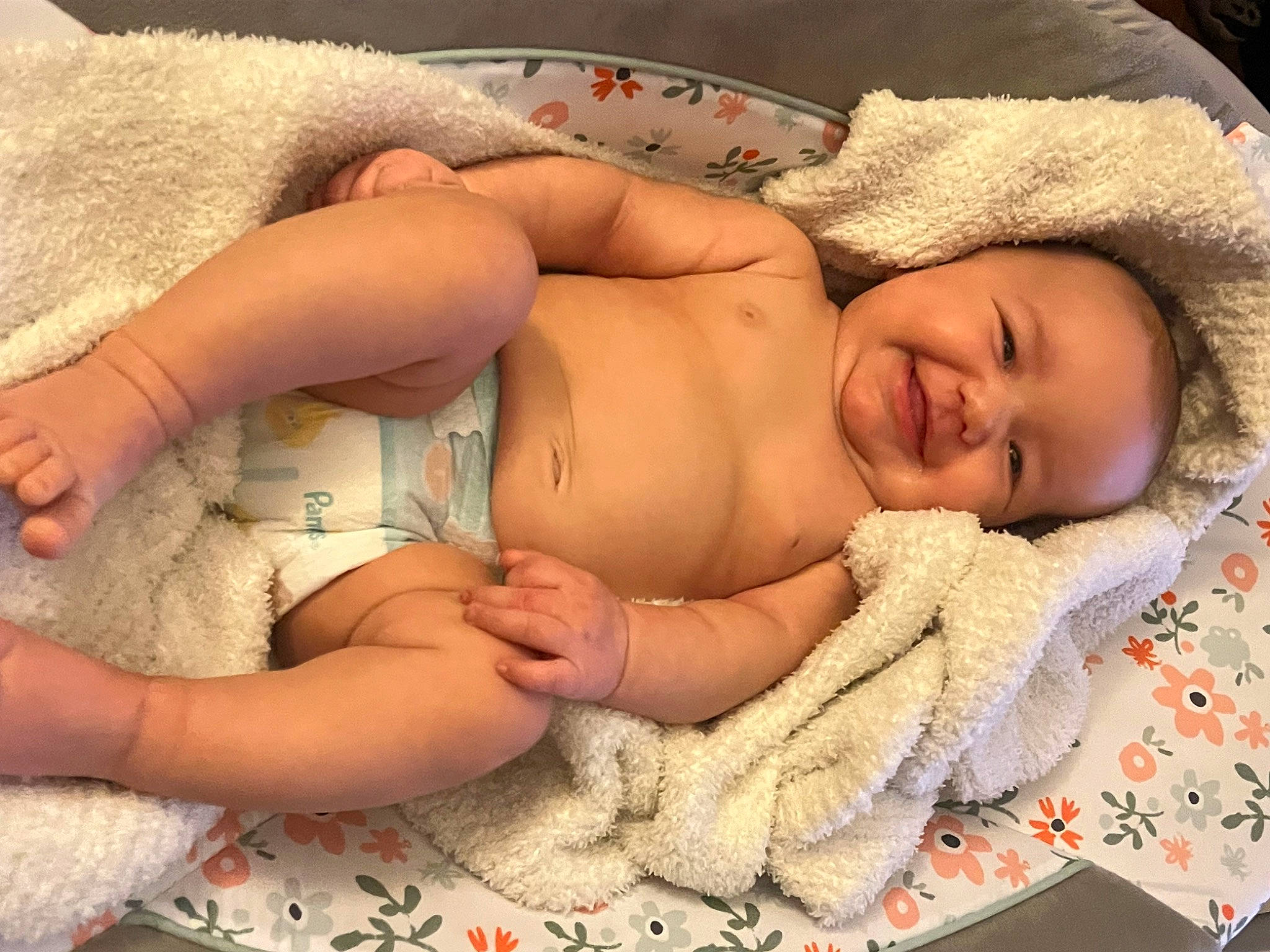 Alyna joined the competition — help win amazing prizes! abdomen, arm, baby, baby_sleeping, bedding, bedtime, chest, child, comfort, finger, human_leg, joy, linens, person, room, skin, smile, stomach, textile, thigh