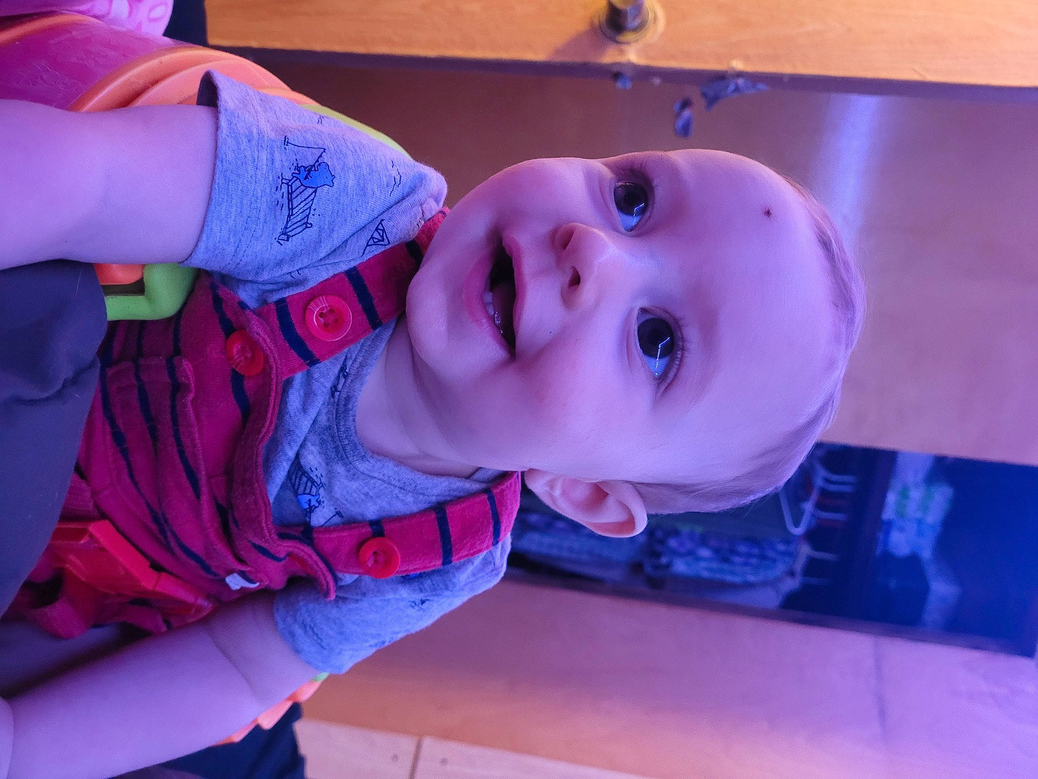 Greyson joined the competition — help win amazing prizes! baby, blue, cheek, eyelash, finger, happy, human_body, leisure, lip, mouth, nose, orange, person, pink, purple, skin, smile, textile, toddler, violet