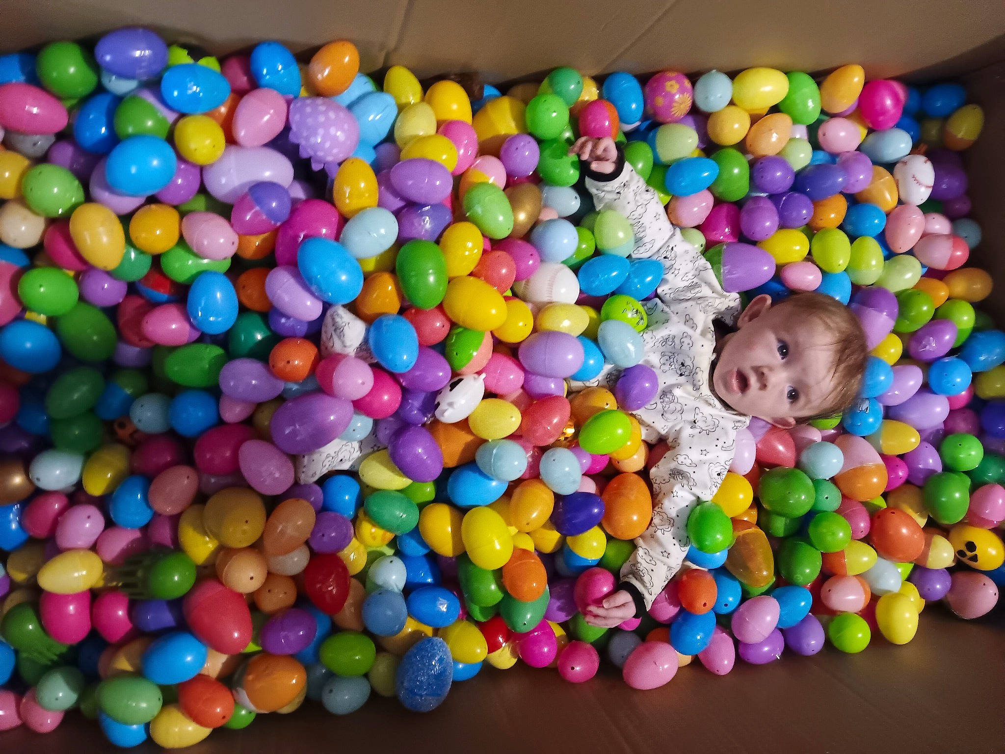 Nicole is registered to the contest to win money with this photo: ball_pit, child, confectionery, electric_blue, event, food, fun, mixture, party_supply, pattern, person, plastic, play, surprise, sweetness, toddler, toy