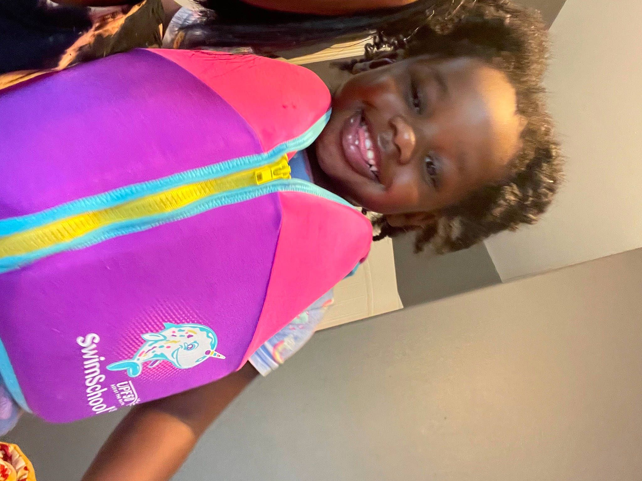 Kenslei is registered to the contest to win money with this photo: beauty, black_hair, child, event, eye, fashion_accessory, fashion_design, fun, happy, joy, laugh, leisure, magenta, person, skin, smile, t_shirt, thigh, umbrella