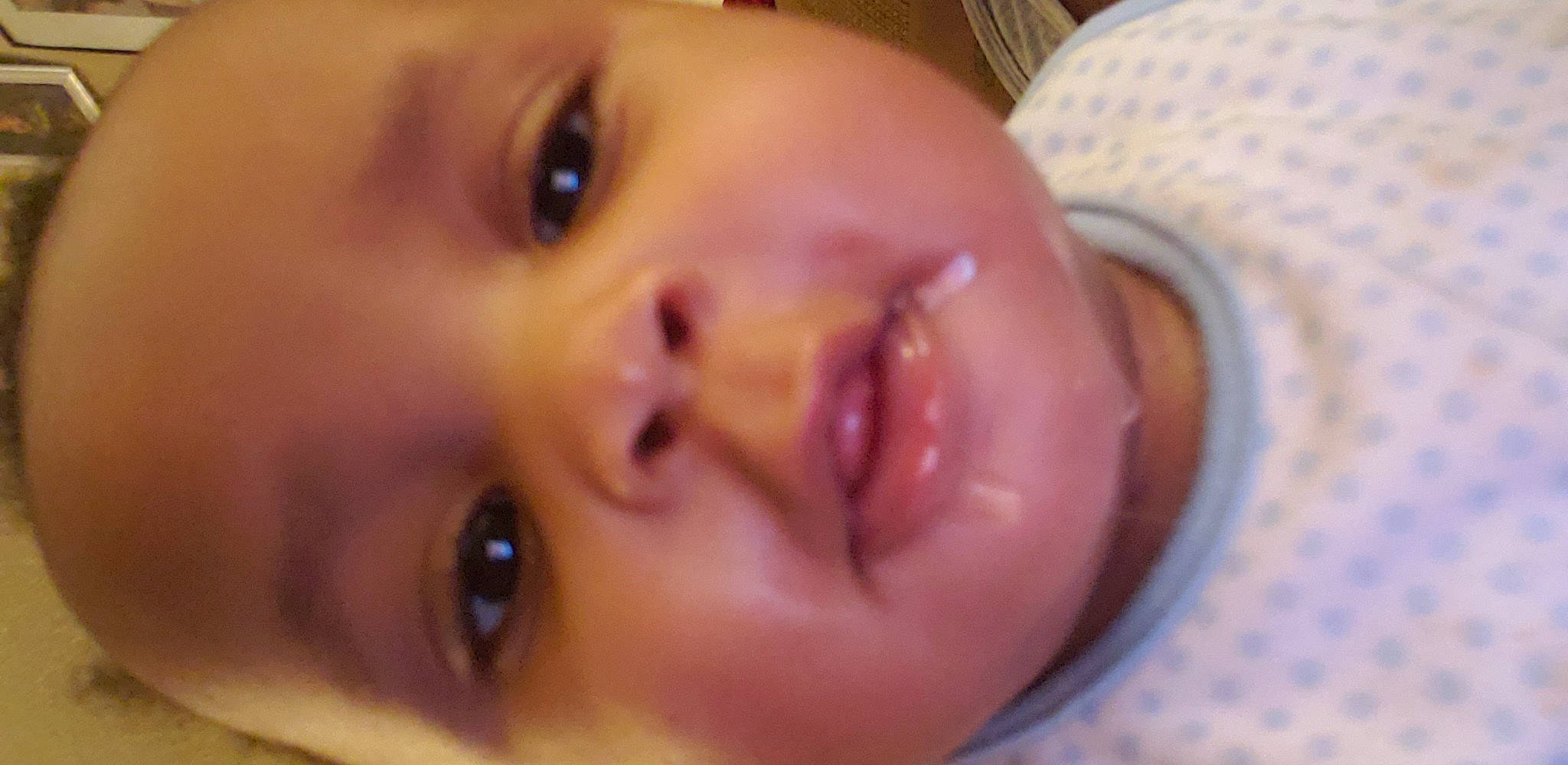 Eimaj is registered to the contest to win money with this photo: baby, cheek, chin, ear, eye, eyebrow, eyelash, finger, forehead, gesture, happy, lip, mouth, nail, nose, person, skin, smile, thumb, toddler