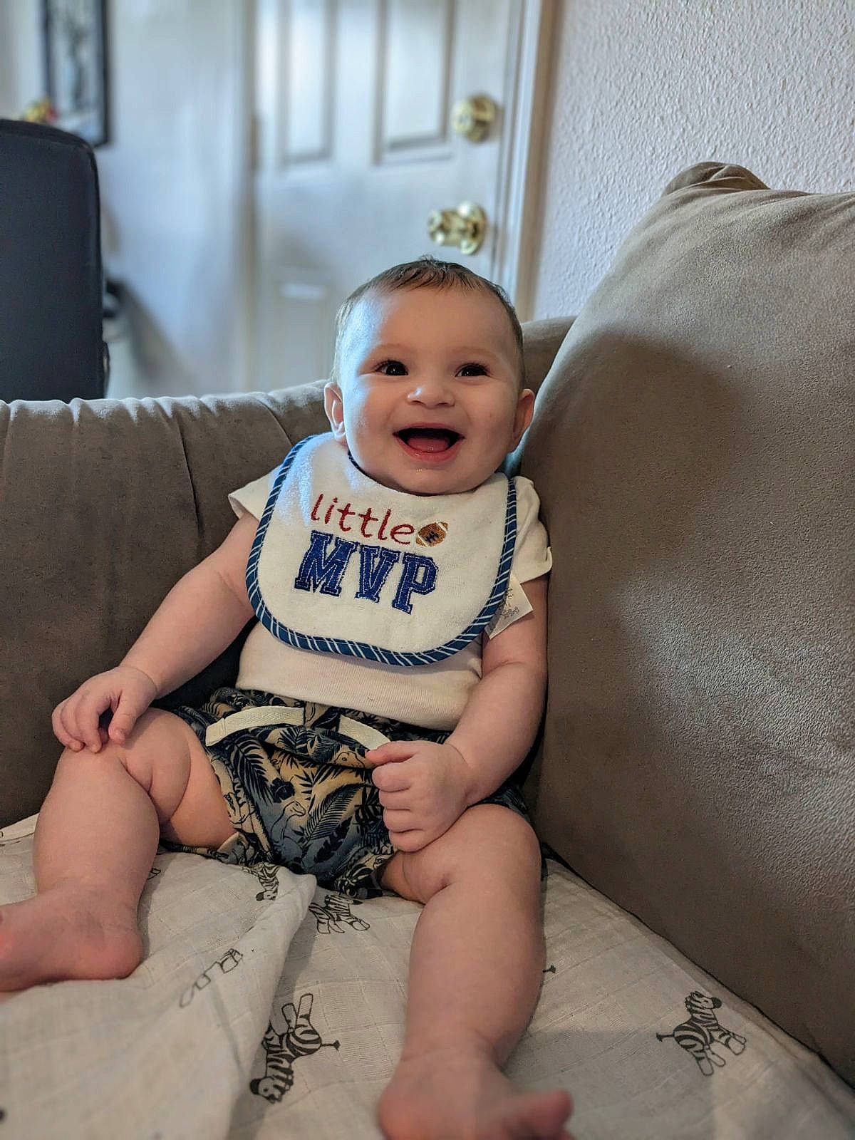 Dax joined the competition — help win amazing prizes! abdomen, baby, baby_toddler_clothing, comfort, elbow, eye, face, facial_expression, flash_photography, flooring, happy, human_body, joy, knee, leg, person, shoulder, skin, smile, thigh