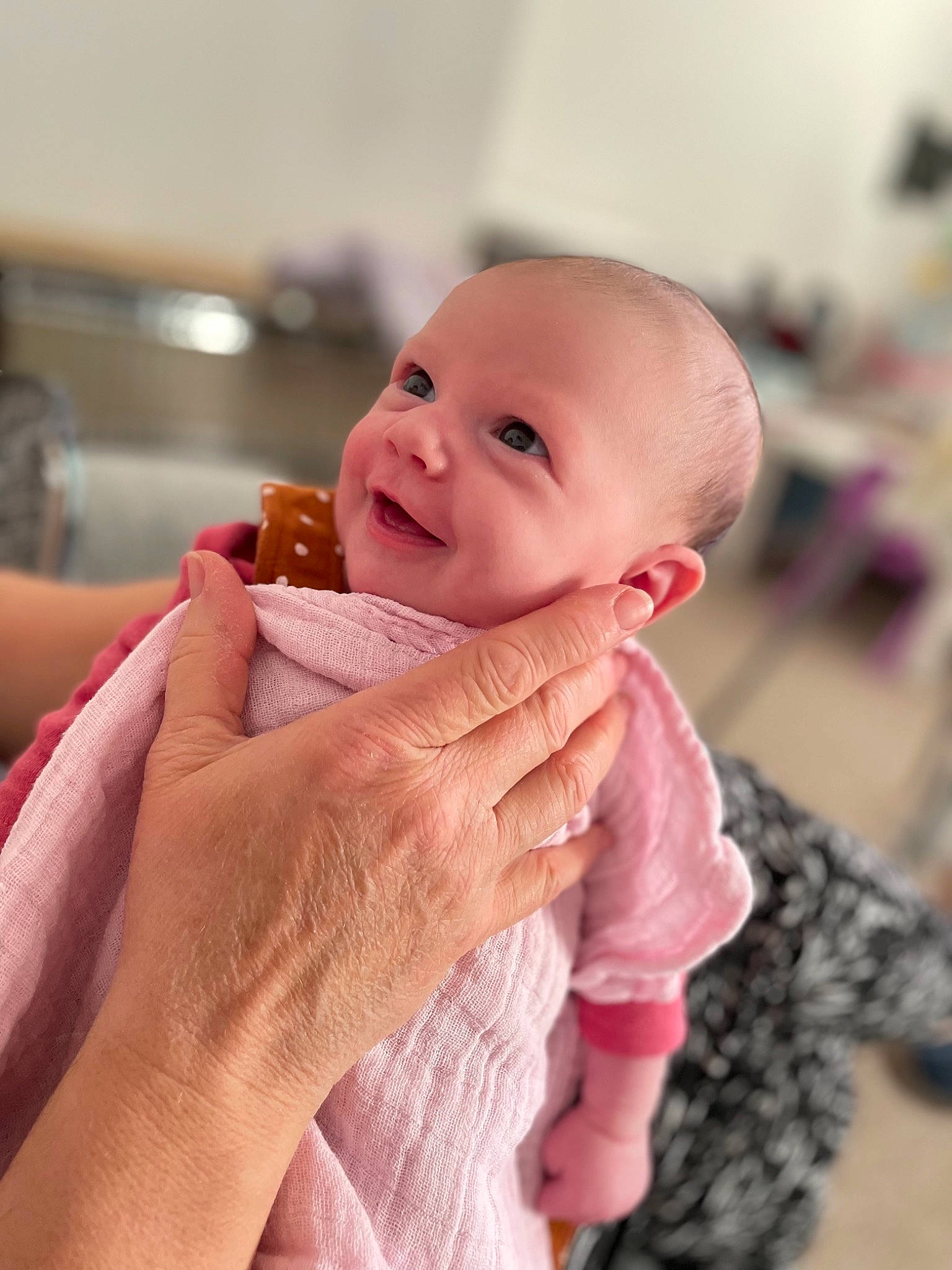 Ivy is registered to the contest to win money with this photo: baby, baby_toddler_clothing, cheek, child, comfort, facial_expression, fashion_accessory, finger, gesture, happy, iris, joy, lip, mouth, nail, nose, person, skin, sleeve, smile