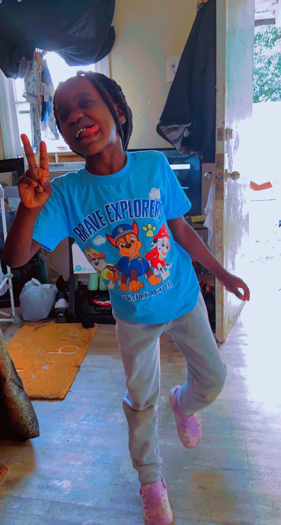 Kehlani joined the competition — help win amazing prizes! child, denim, electric_blue, event, flooring, fun, happy, leisure, person, room, sitting, sleeve, smile, sportswear, t_shirt, thigh, toddler, top, vacation, waist