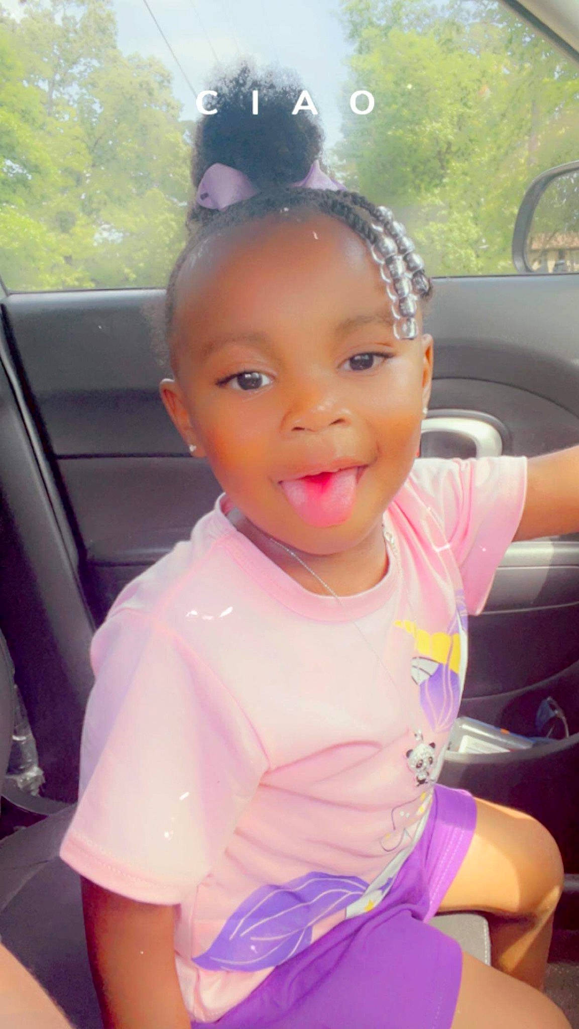 Amayah joined the competition — help win amazing prizes! automotive_exterior, car, child, cool, dress, fun, grass, hair, hairstyle, happy, head, leisure, lip, magenta, person, pink, skin, smile, summer, toddler