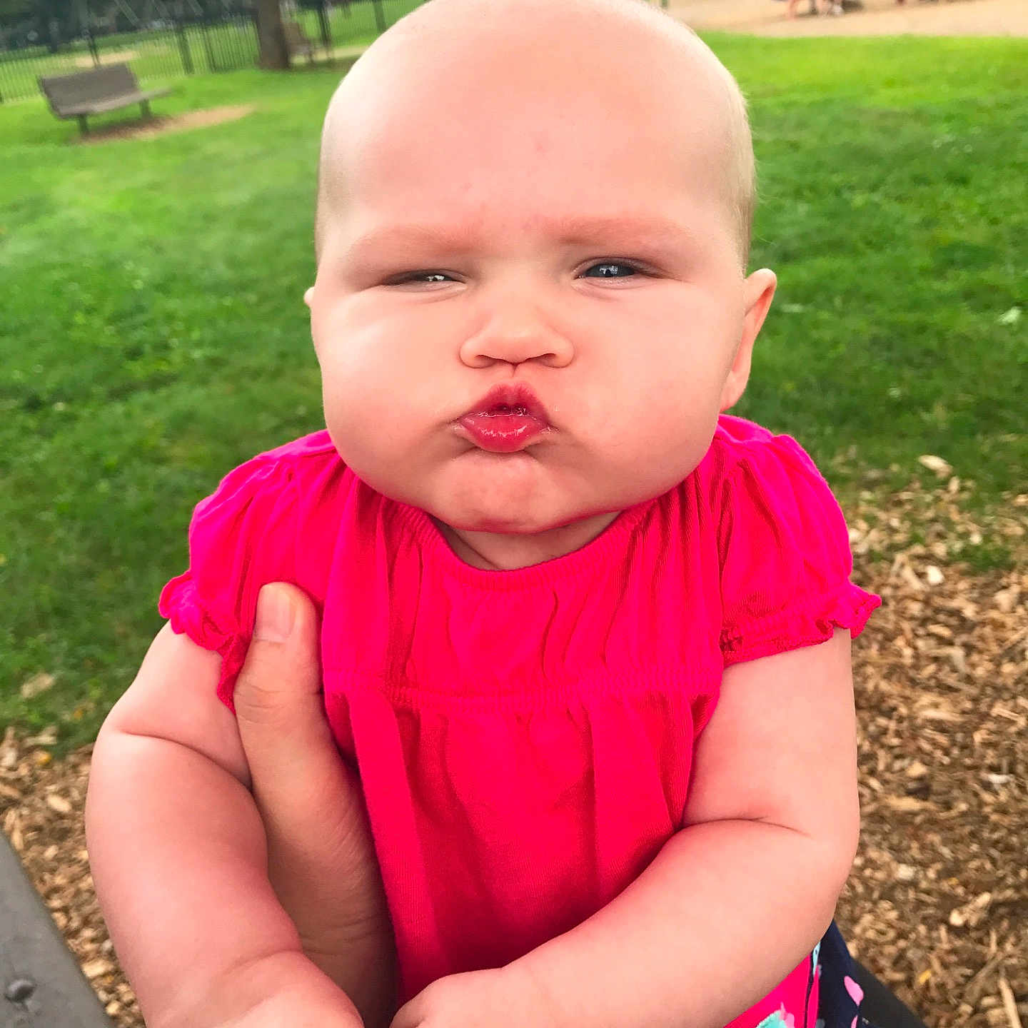 Ava is registered to the contest to win money with this photo: beauty, black_hair, blond, cheek, child, eye, finger, fun, girl, grass, hand, happiness, human_hair_color, leg, mouth, muscle, pink, red, skin, smile