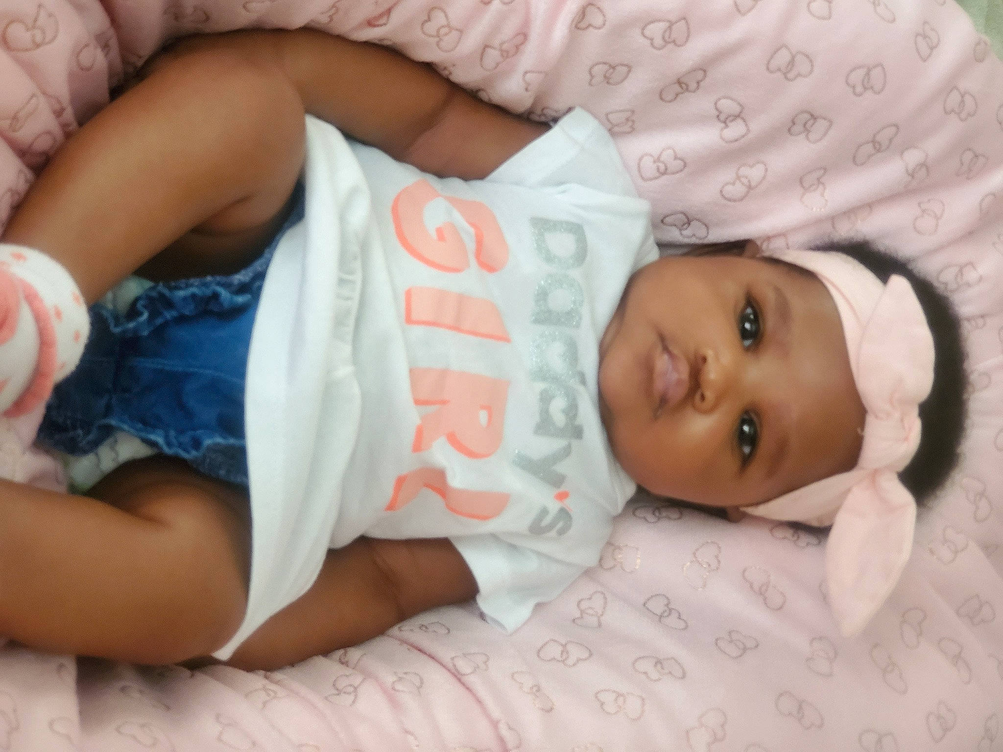 Danica joined the competition — help win amazing prizes! baby, bedtime, child, finger, headwear, person, product, toddler