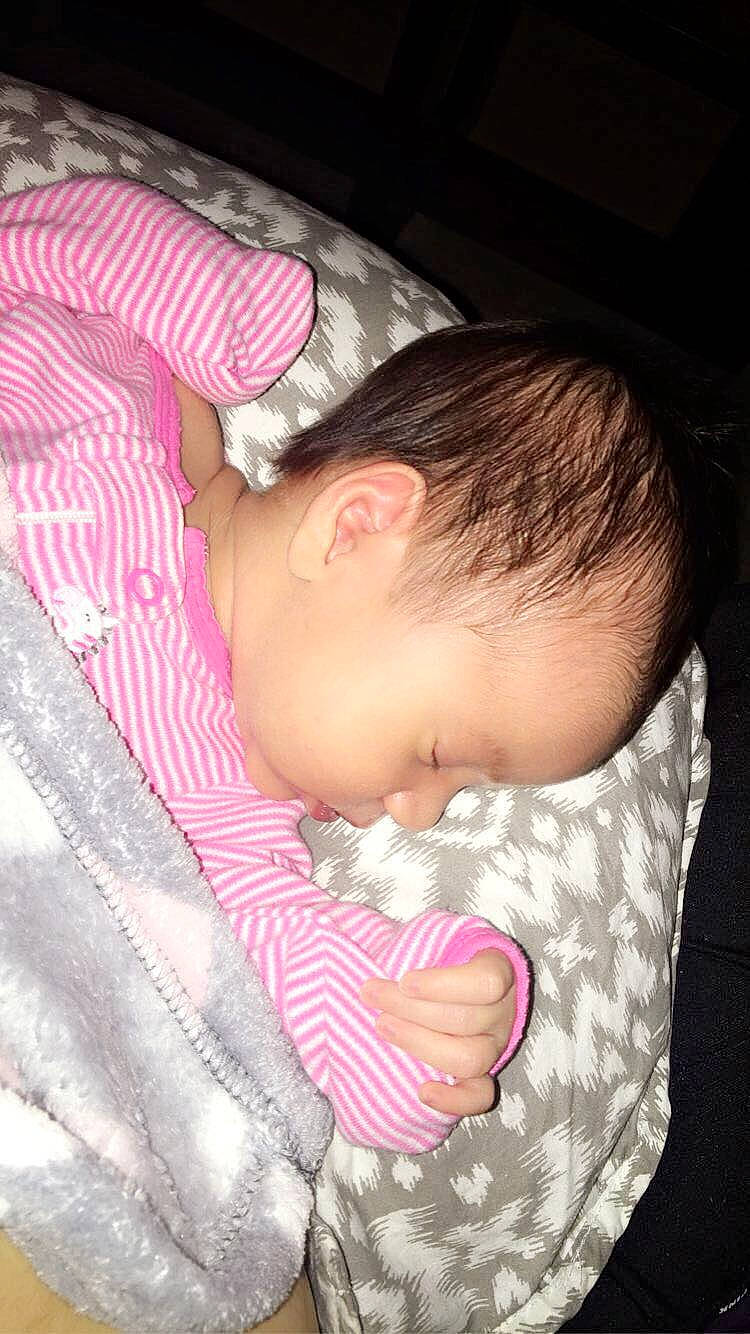 Maliah joined the competition — help win amazing prizes! baby, cheek, child, ear, head, nap, neck, nose, person, pink, skin, sleep, toddler