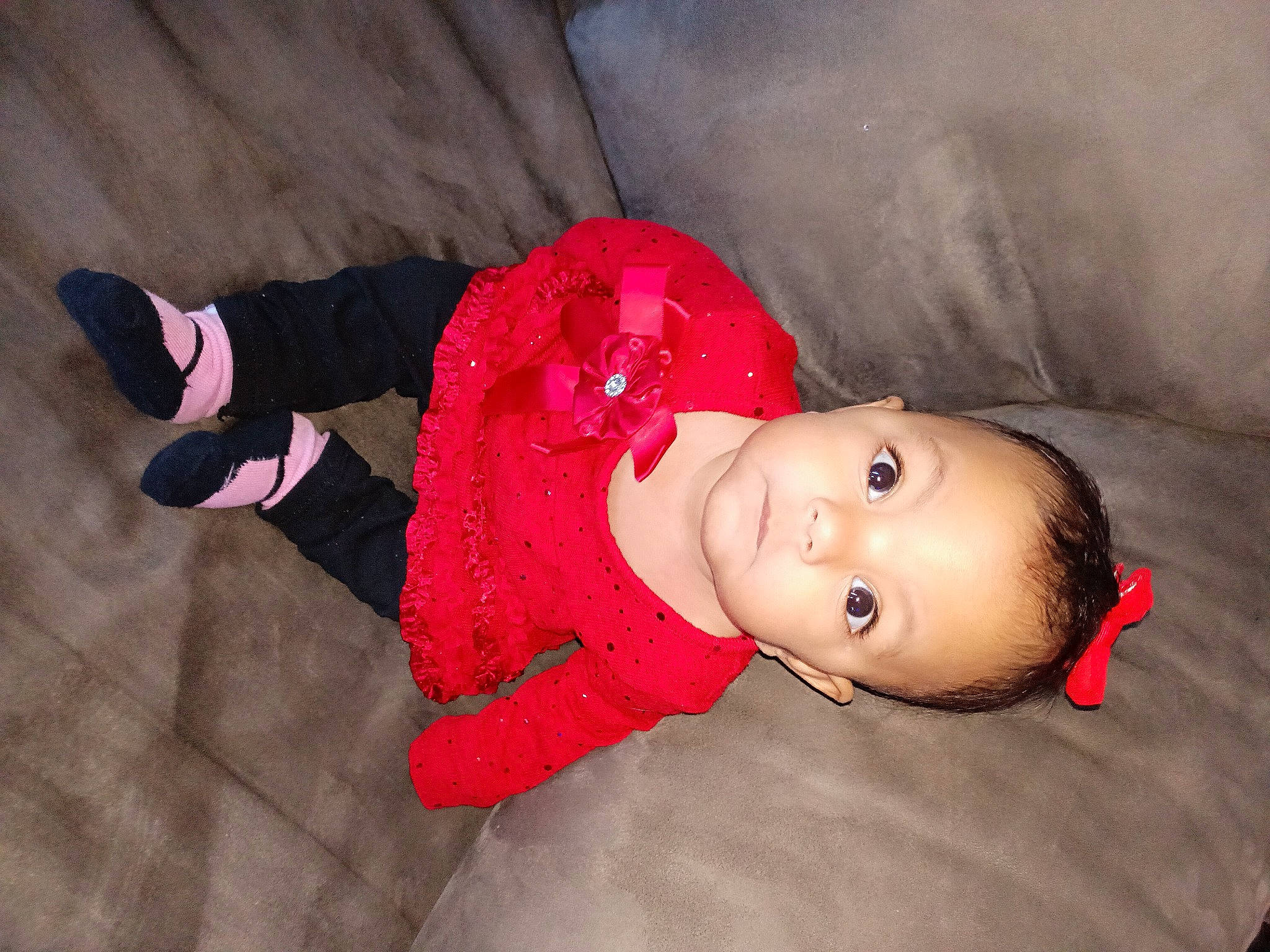 Kayleigh is registered to the contest to win money with this photo: baby, baby_toddler_clothing, carmine, cheek, child, comfort, costume, flash_photography, floor, flooring, fun, hat, human_body, leg, magenta, person, room, sitting, sleeve, toddler